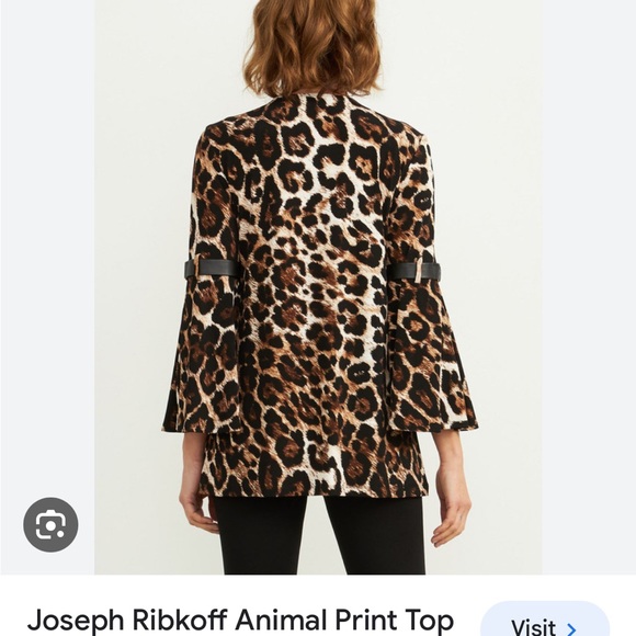 Joseph Ribkoff Animal Print Zipper Blouse plus size 18.  NWOT - Picture 9 of 9